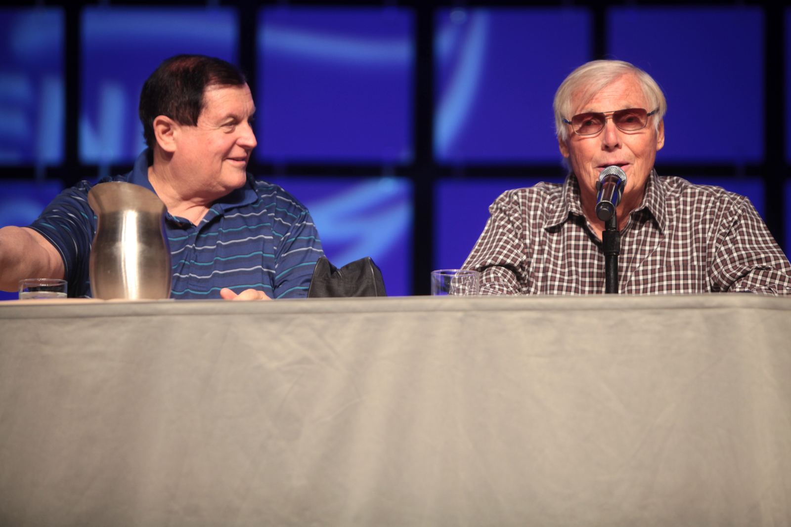 Burt Ward and Adam West at a fan convention