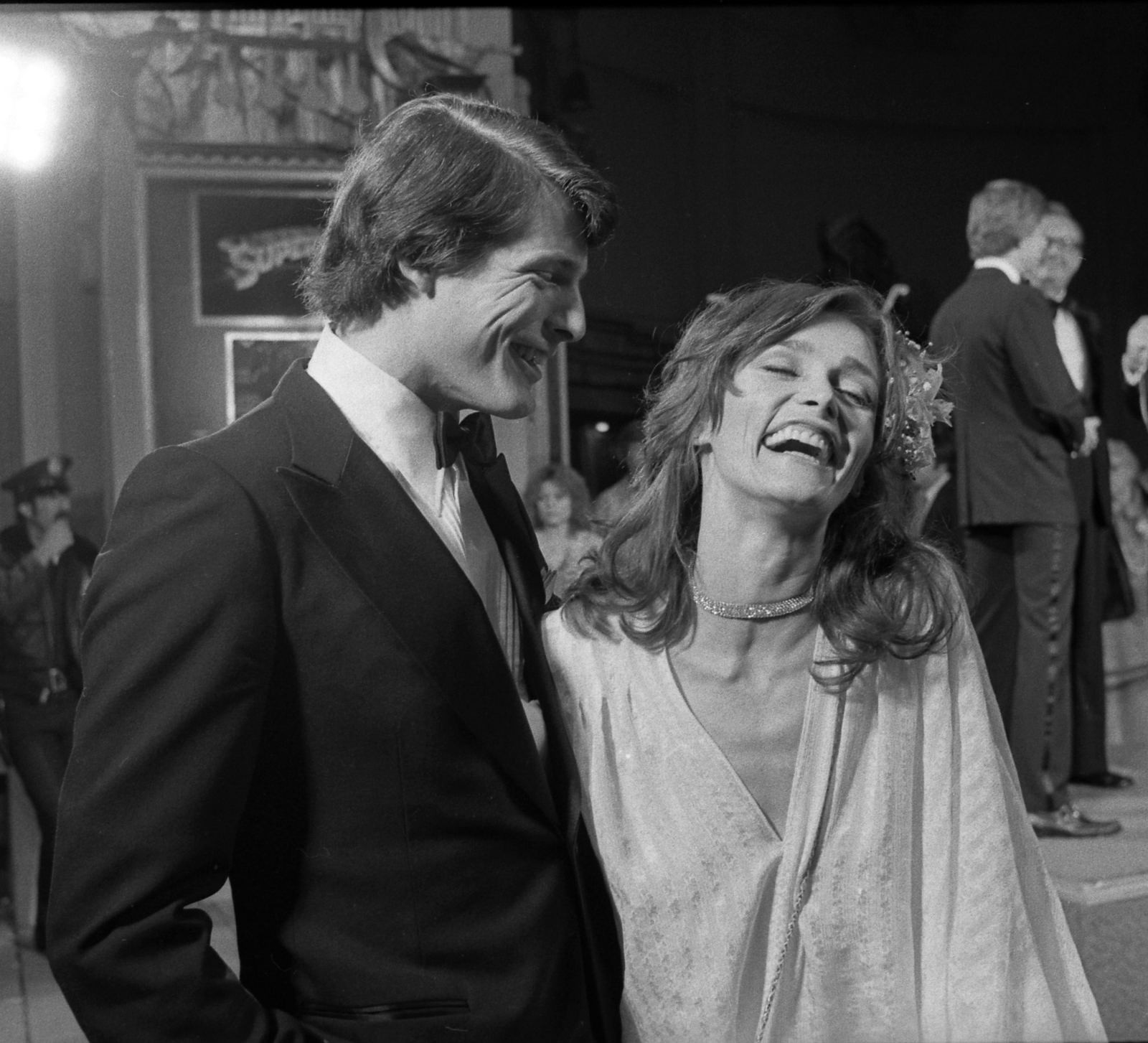 Christopher Reeve and Margot Kidder at the Superman premiere in 1978